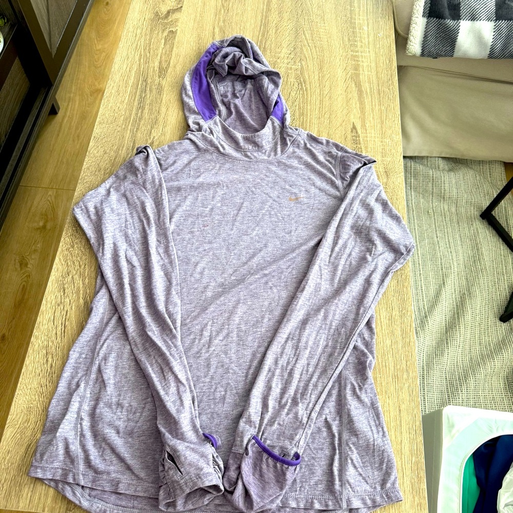 Nike Lavender Long Sleeve Hoodie Workout Top